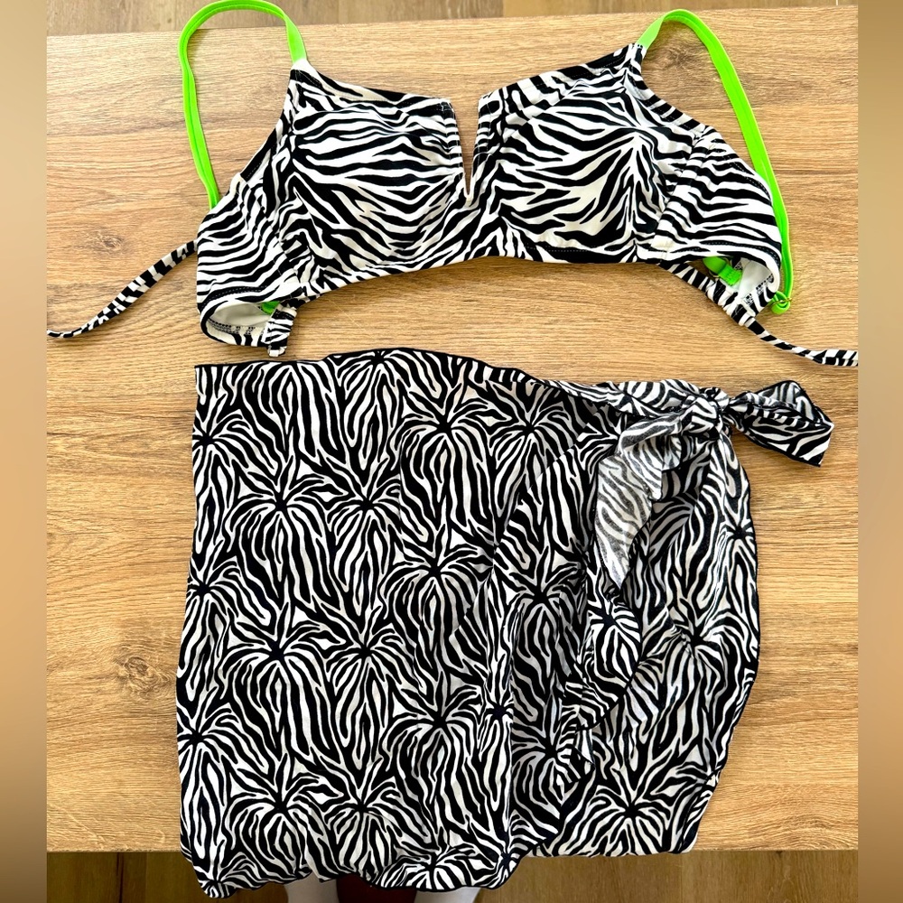 Women’s swimsuit with sarong coverup skirt